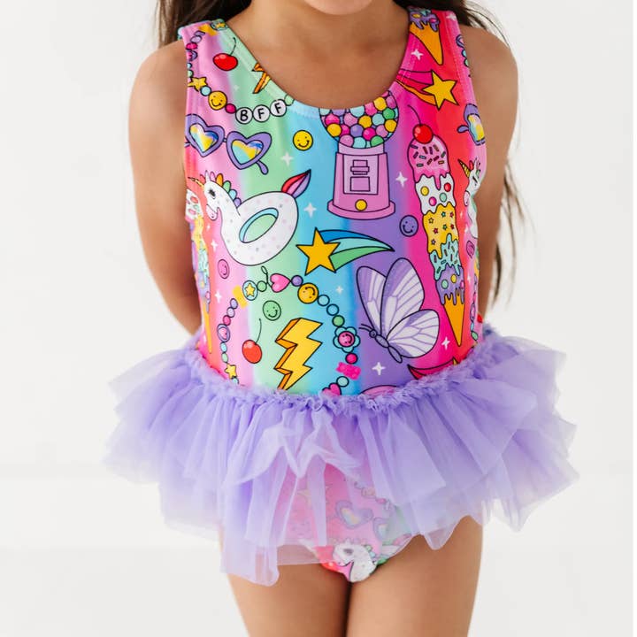 Kiki + Lulu - Wholesale One Piece Swimsuit - Kids - Rocket Lion Girls Swimsuit With Tutu