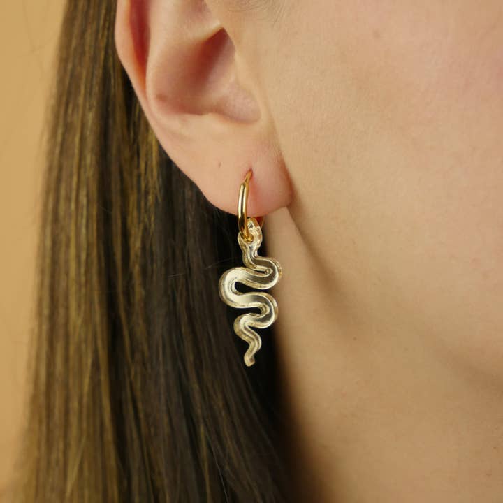 Snake Hoop Acrylic Earrings - Miroir Doré for wholesale by ColsonDesign