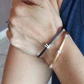 ALEF BET JEWELRY - Wholesale Charm/Dangle Bracelet - Diamond Jewish Star Bracelet in 4 Different Colors1