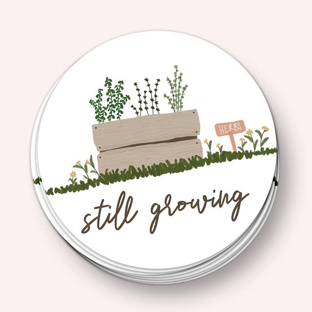 Still Growing Sticker for wholesale by Lucky Dog Design Co.