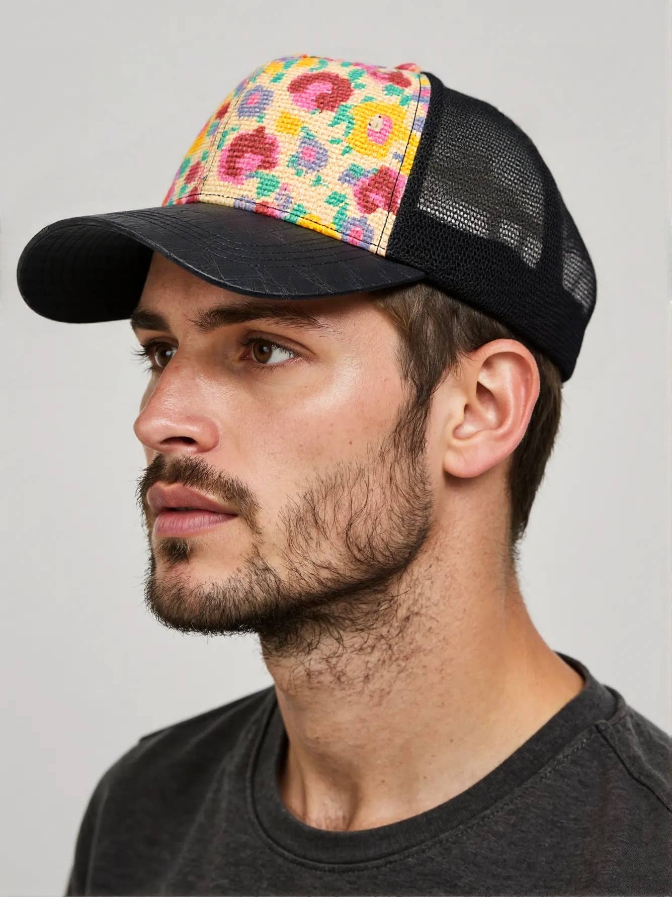 ACCITY - Wholesale Trucker Hat - Unisex - Printed Straw Mesh Baseball Cap, Summer Unisex_CWAH16286