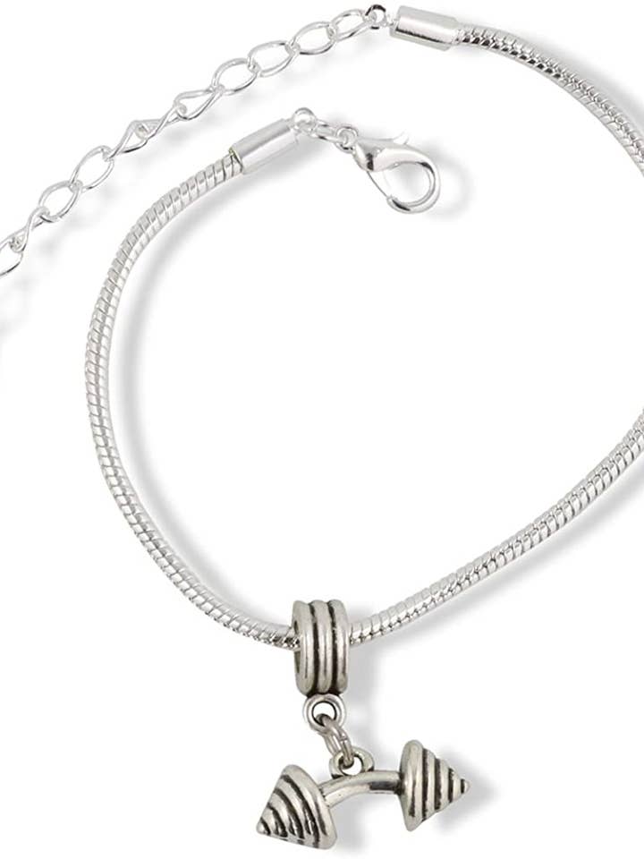 Braccialetto con manubri, gioielli, bilanciere, fitness e charm Access per la vendita all'ingrosso da parte di Dave The Bunny