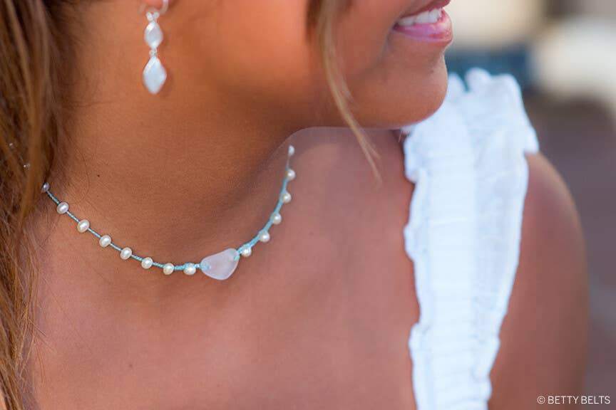 Betty Belts | Ocean Lovers® - Wholesale Choker/Collar - Malia Pearls & Sea Glass Choker1