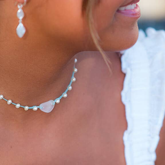 Betty Belts | Ocean Lovers® - Wholesale Choker/Collar - Malia Pearls & Sea Glass Choker1