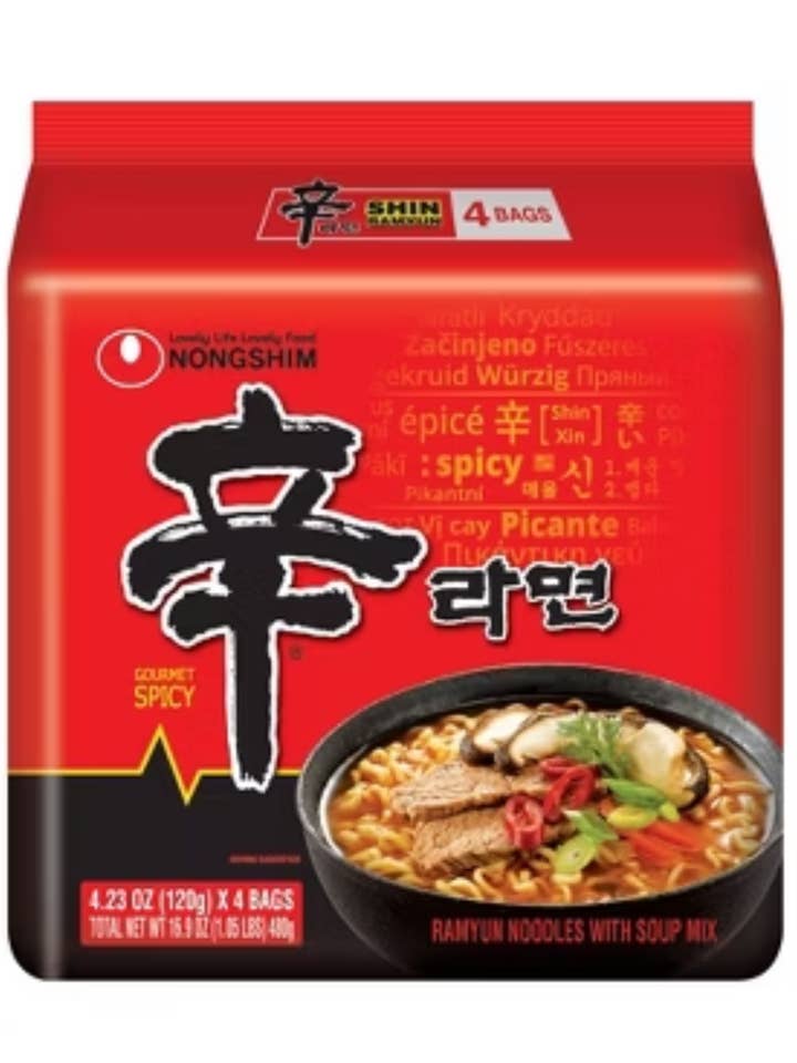 SHIN RAMYUN BAG 4PACK for wholesale by Ponyo Foods