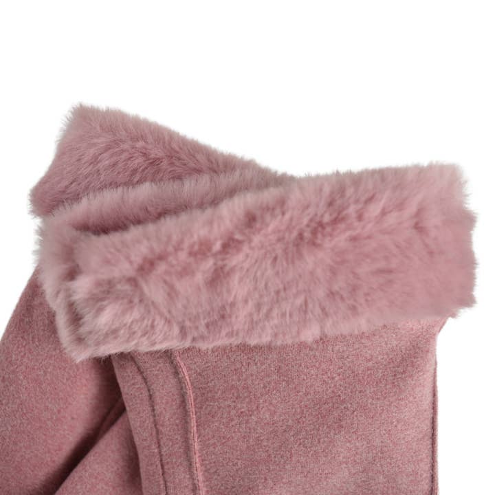 Taylor Hill Scarves & Co - Wholesale Gloves – Women's - THSG1096: Pink: Faux Fur Double Layer Gloves4
