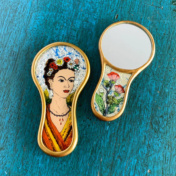Small. Frida Handmirror, Peru for wholesale by Tesoros Trading Company