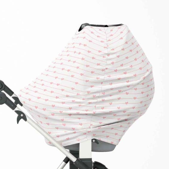 Multi Use Baby Cover - Pink Heart for wholesale by Dolly Lana