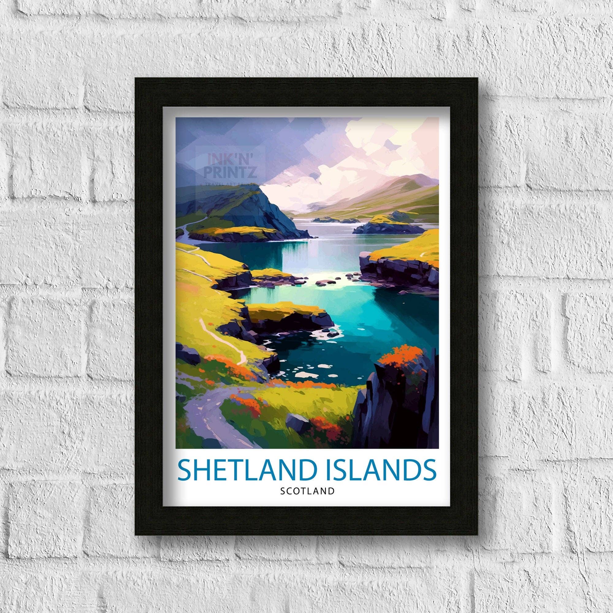 InkNPrintz – wholesale Art print – Shetland Islands Travel Poster Shetland1