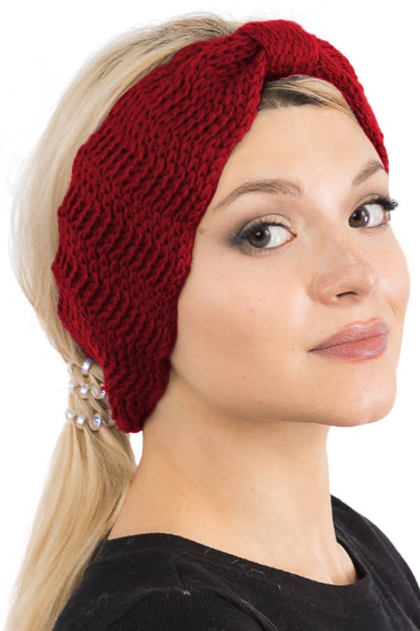 Cap Zone - Wholesale Fashion Headband - Women's - Wavy Zigzag Chevron Stockinette Stitch Ribbed Knit Head Band9