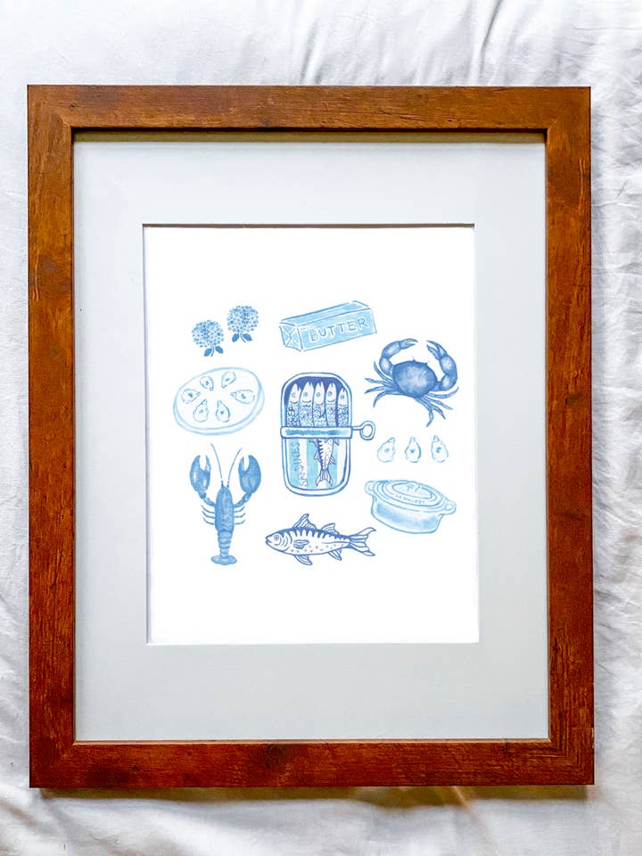 Blå nautisk akvareltryk! for engroshandel hos Love From Lowcountry