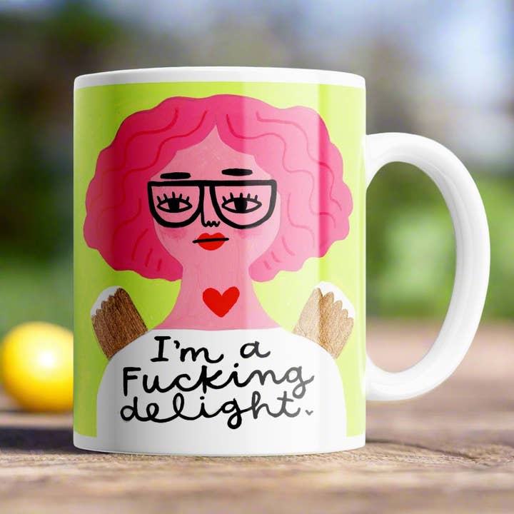 I'm a Fucking Delight Grumpy Angel Mug for wholesale by Disrupted Industries