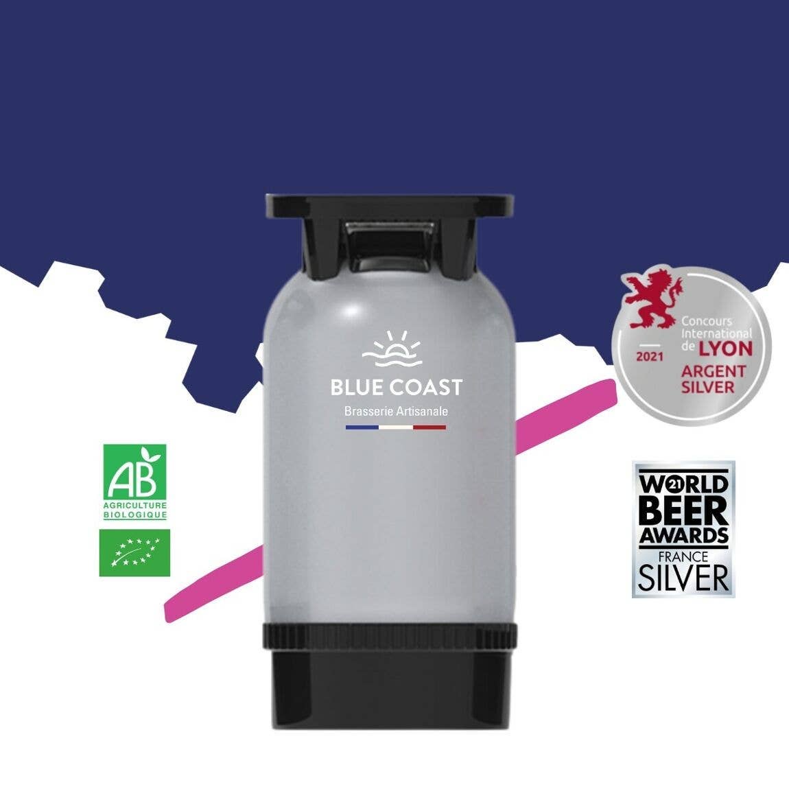 Blue Coast Brewing Company - Venta al por mayor Cerveza sin alcohol - Barril de cerveza artesanal - Rubia sin alcohol - 30L - Cabeza S1