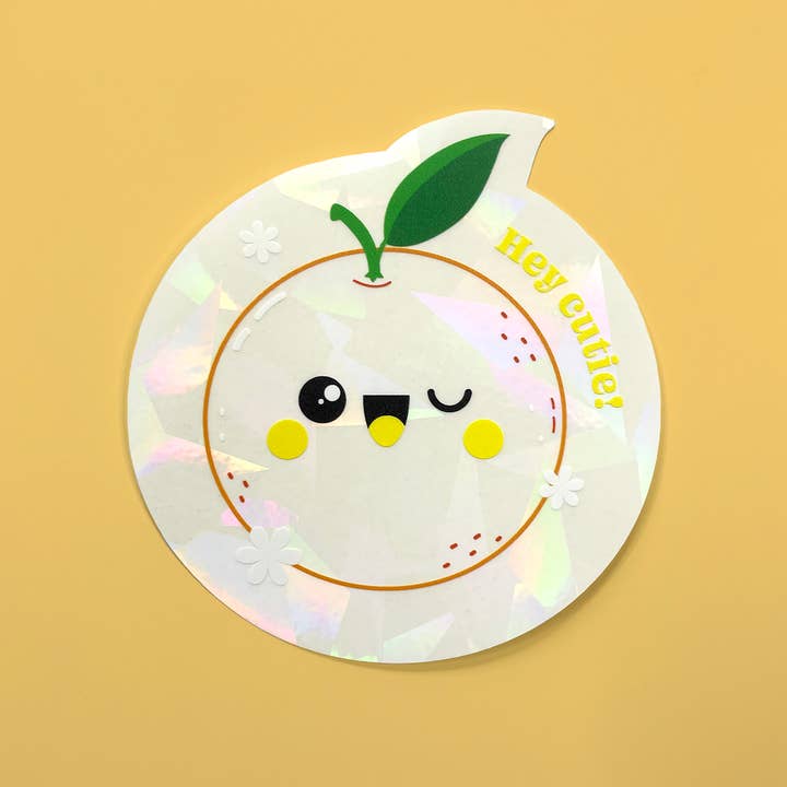 Sticker de fenêtre arc-en-ciel Cutie Orange Suncatcher pour la vente par Doodles x Steph