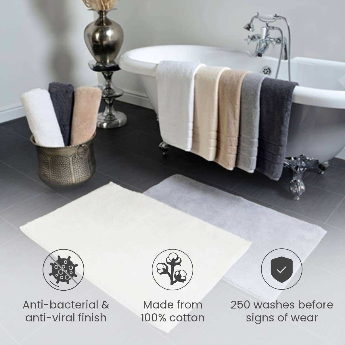 Allure Bath Fashions - Wholesale Bath Mat - Hotel Luxury Deep Pile Bath Mat - 100% Combed Cotton3