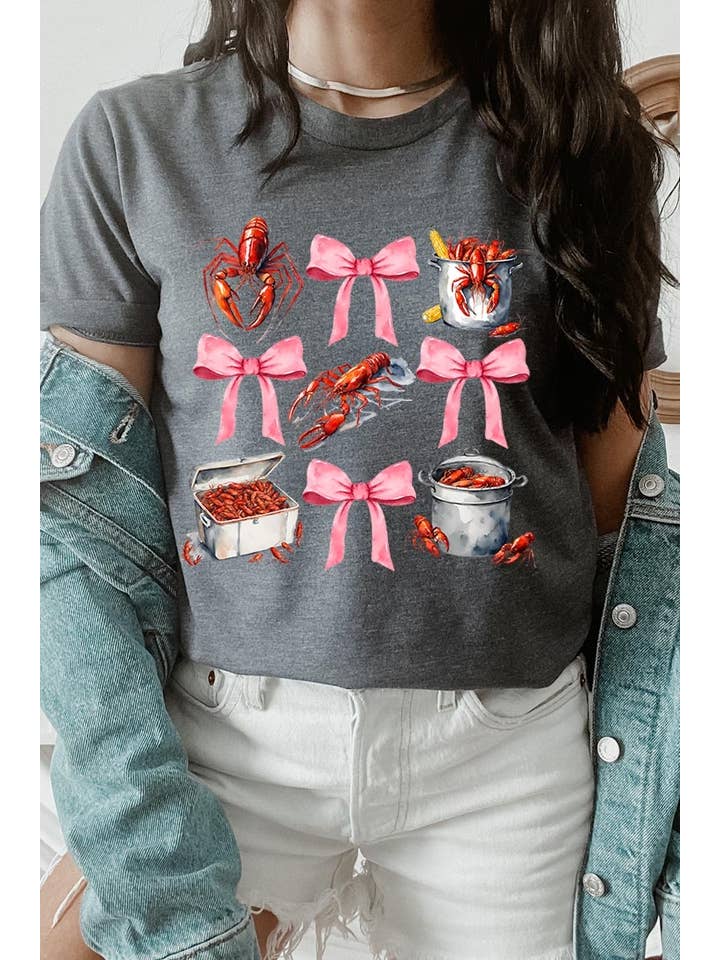 COLORBEAR – Großhandel T-Shirt (Grafikdruck) – Damen – Grafik-T-Shirt mit Flusskrebs-Coquette3