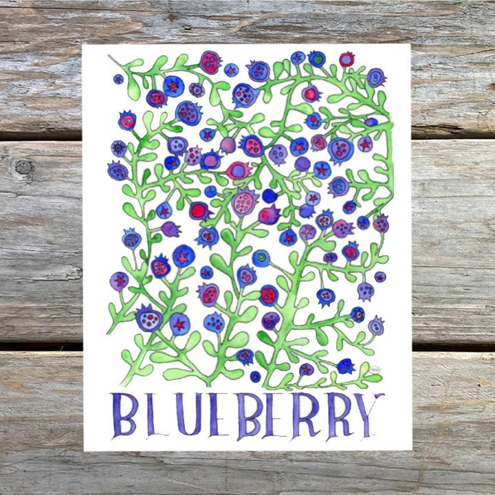 Blueberry Note Card for wholesale by Natasha Zahn Studio