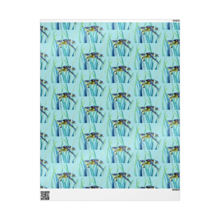 Blue Cava - Wholesale Flat Wrap - Swimming Sea Turtle Wrapping Paper3