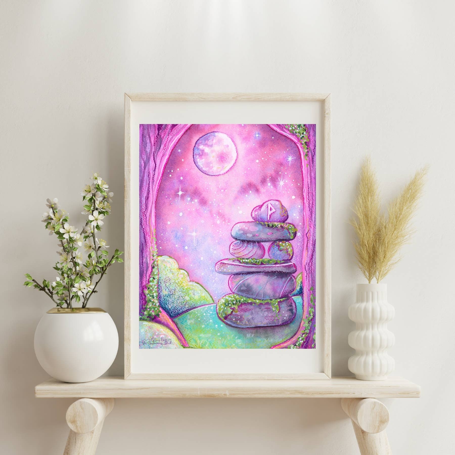 The Swimming Owl - Wholesale Art Print - Rock Stack Fine Art Print 2