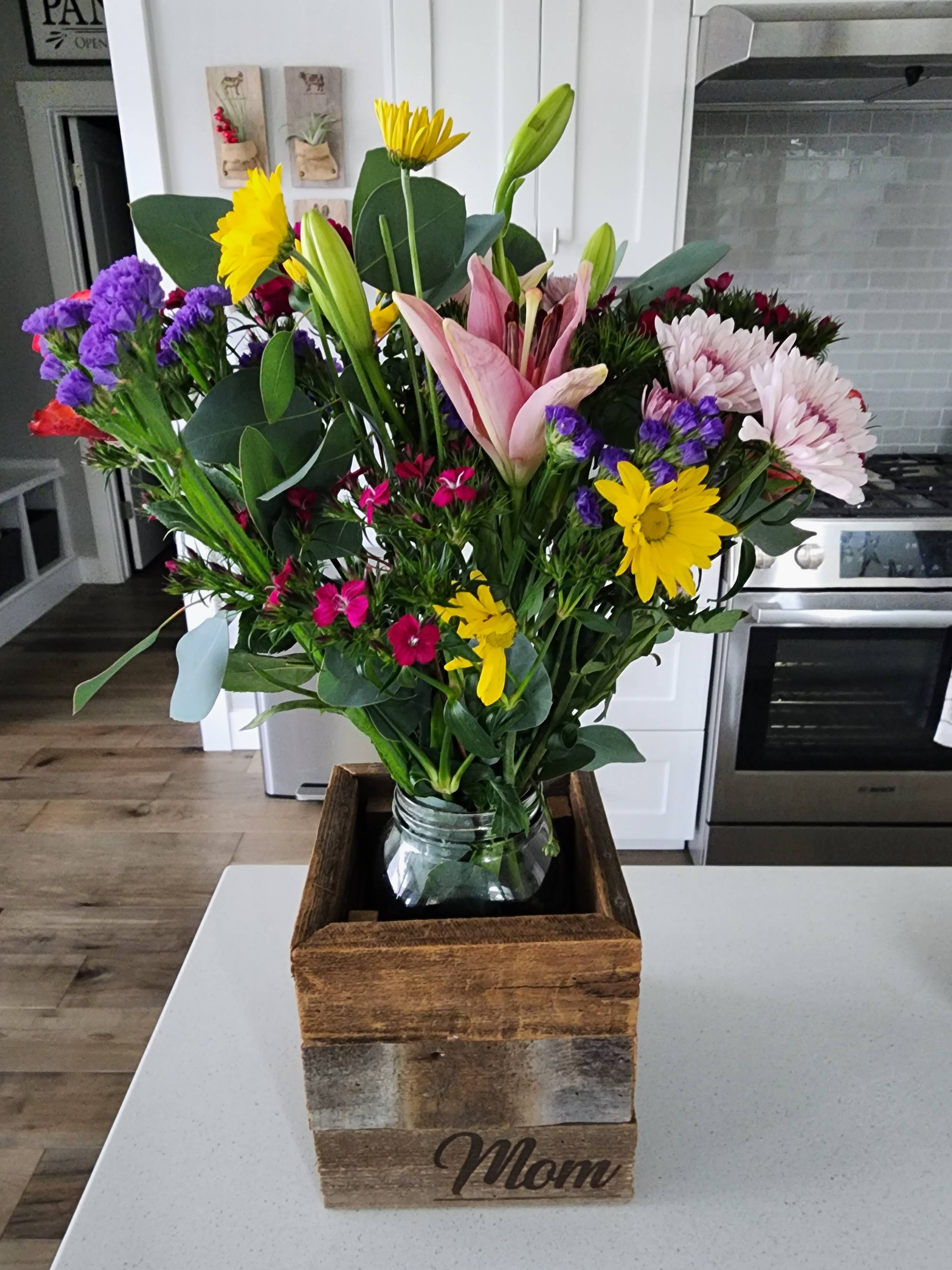 Love Reclaimed - Wholesale Planter Box - Rustic Wood Farmhouse Crock / Planter - Mom1