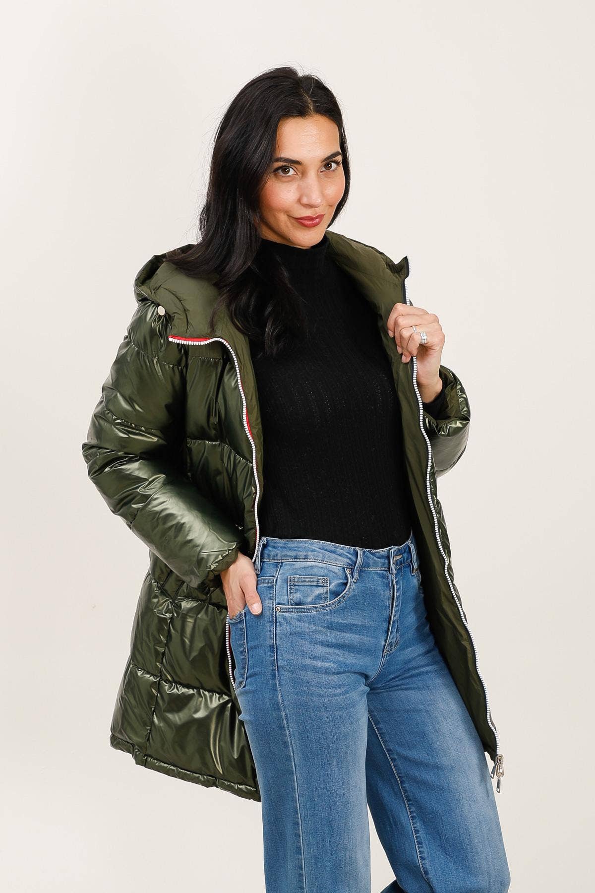 Attrait Paris - Wholesale Puffer Jacket - Women's - Mid-length reversible waterproof puffer jacket28