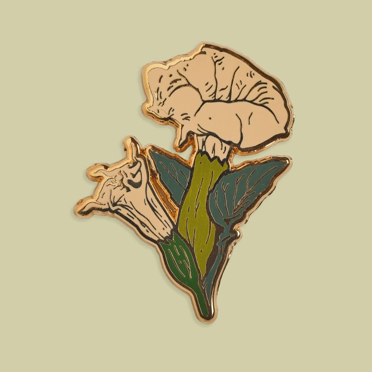 Mustard Beetle - Wholesale Lapel pin/button - Enamel Pin: Datura 1.25"