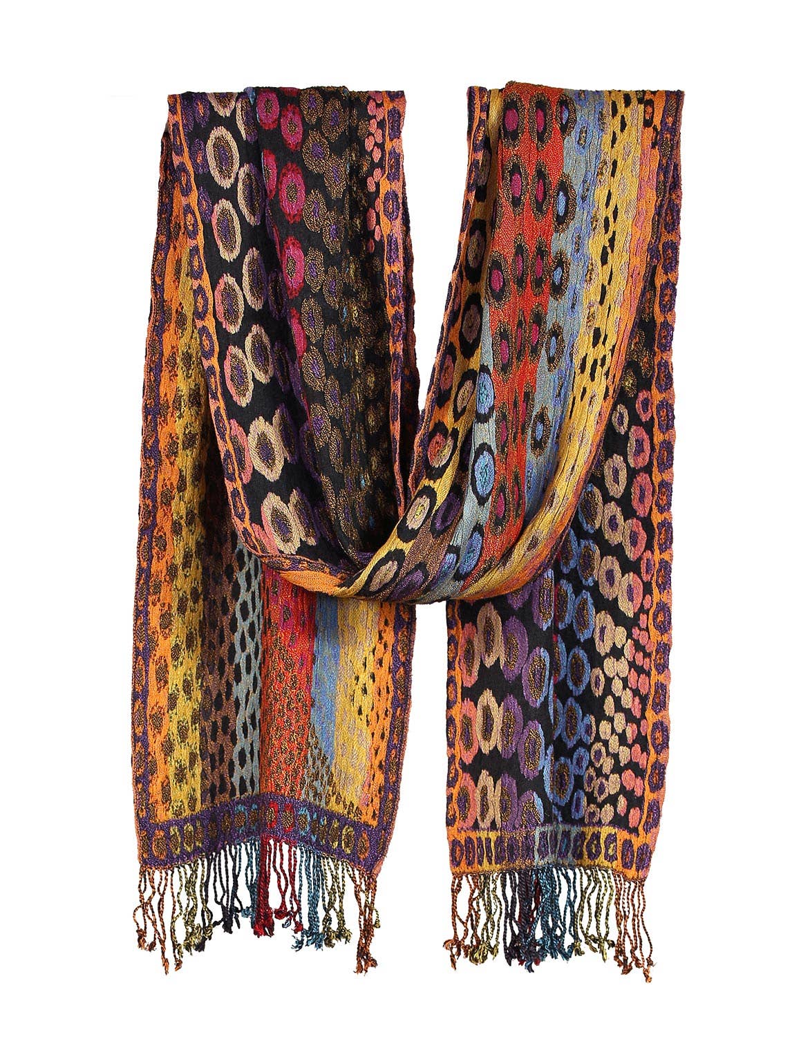 Sunshine Joy – wholesale Scarf – Unisex – Zig Zag Soul Scarf – Multi-Colored Long Scarf, 100% Viscose6