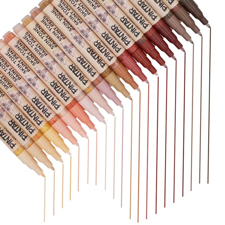Pintar Art Supply – Caneta hidrográfica por atacado – Pintar Skin Tone Color Conjunto de 20 canetas de tinta acrílica com ponta extrafina de 0,7 mm | Use em pedras, tela, vidro, cerâmica, plástico, porcelana