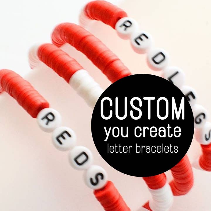 Two and Crew - Wholesale Beaded Bracelet - CUSTOM jewelry Sports TEAM letter personalized bracelet