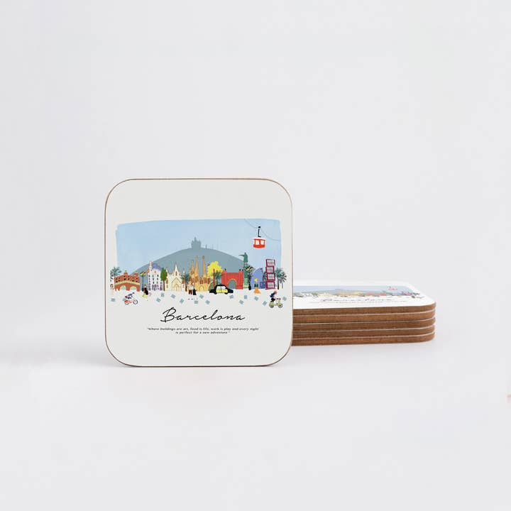 Skyline Barcelona Coaster for wholesale by DesignPlace