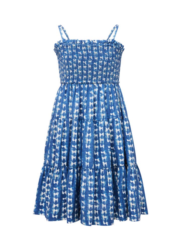 Girls Lila Dress In Denim Tides for wholesale by Change of Scenery