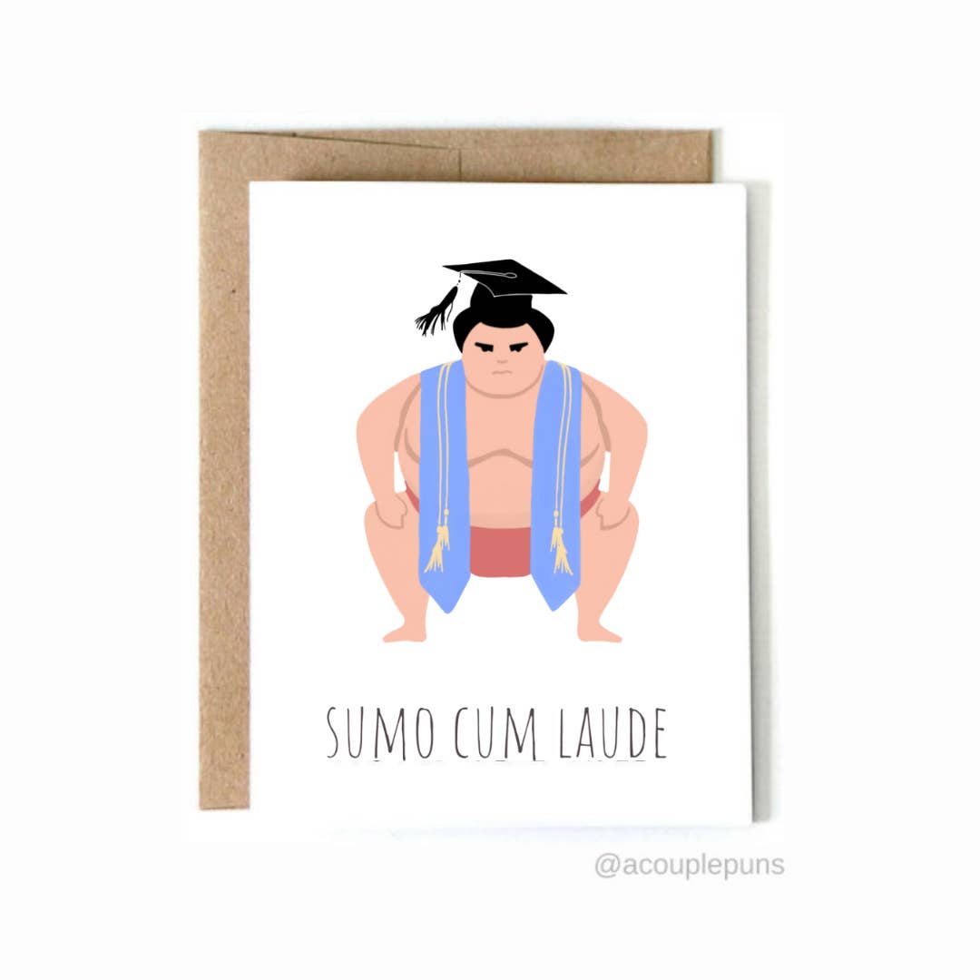 ACouplePuns® - Vente Carte de remise de diplôme - Sumo Cum Laude
