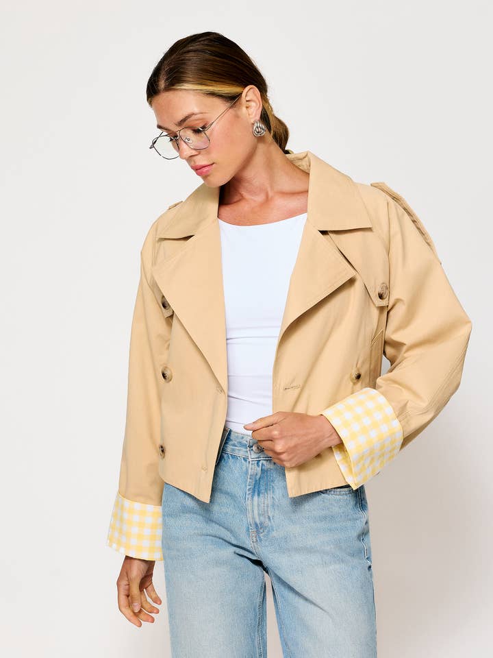 ALBA CROP TRENCHJACKE für den Großhandel von Line & Dot