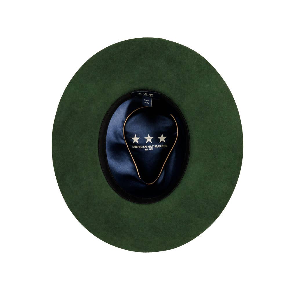 American Hat Makers - Wholesale Fedora - Unisex - 100% Wool Felt Flat Brim Fedora Hat - Style Rancher18