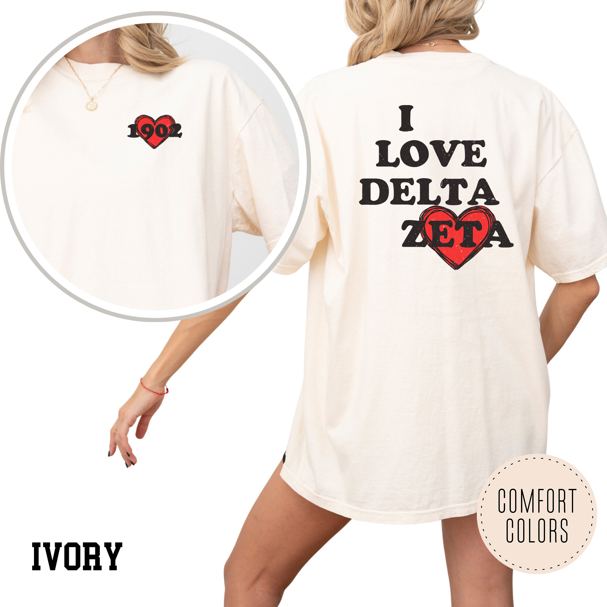 Kite and Crest - Wholesale Screen Printed T-Shirt - Women's - I Love Comfort Colors Sorority T-shirt13