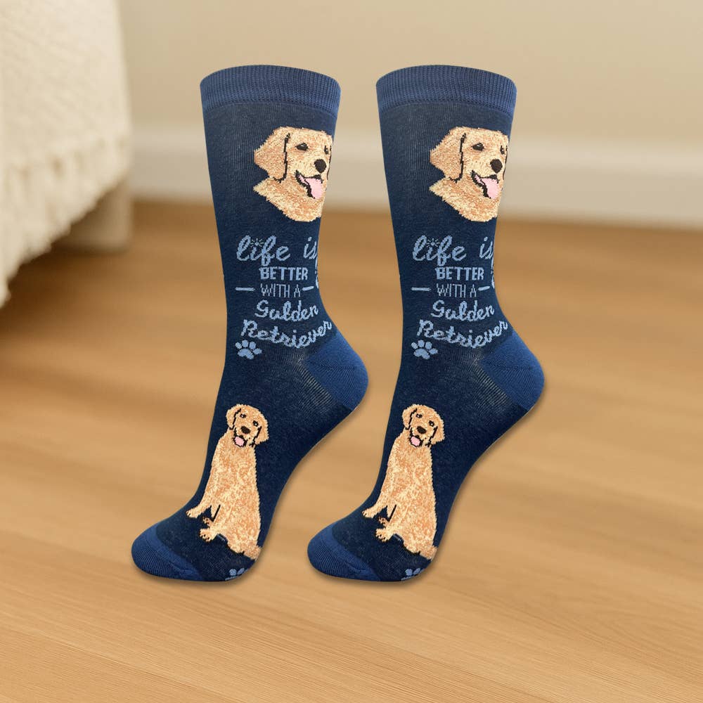 E&S Pets – Meias - Unissexo por atacado – Meias unissex divertidas com Golden Retriever - Estampa de cachorro para amantes de pets1