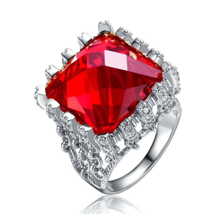 Anello in argento sterling con zirconia cubica (2629-R-RP) per la vendita all'ingrosso da parte di Genevive