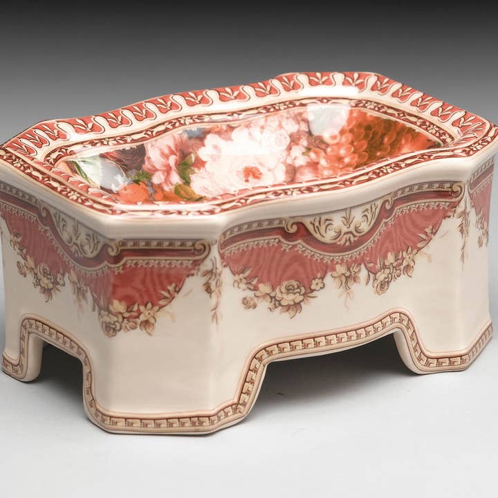 AA Importing - Vente Assiettes/plats/bols de décoration - Compote de fruits et de fleurs en porcelaine0