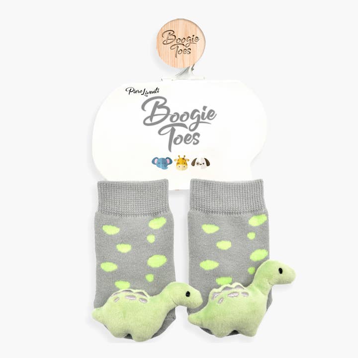 Liventi - Vendita all'ingrosso Calzini - Neonati - Calzini a sonaglio con dinosauro verde Boogie Toes
