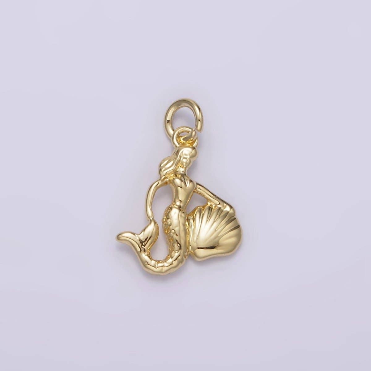 Aim Eternal – wholesale Individual charm/pendant – 14K Gold Filled Mini Mermaid Clam Sea Shell Add-On Charm in Gold & Silver  | AG230 AG8394