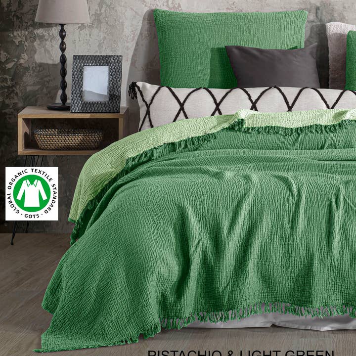 Handmade Cotton Gauze Throw Blanket Oversized Dual Colored for wholesale by Aseel Buy Good