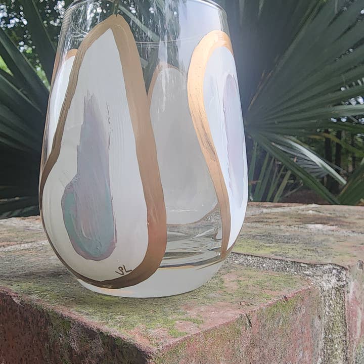 Sugarcane Home – wholesale Wine glass – Stemless Oyster Confetti Glasses3