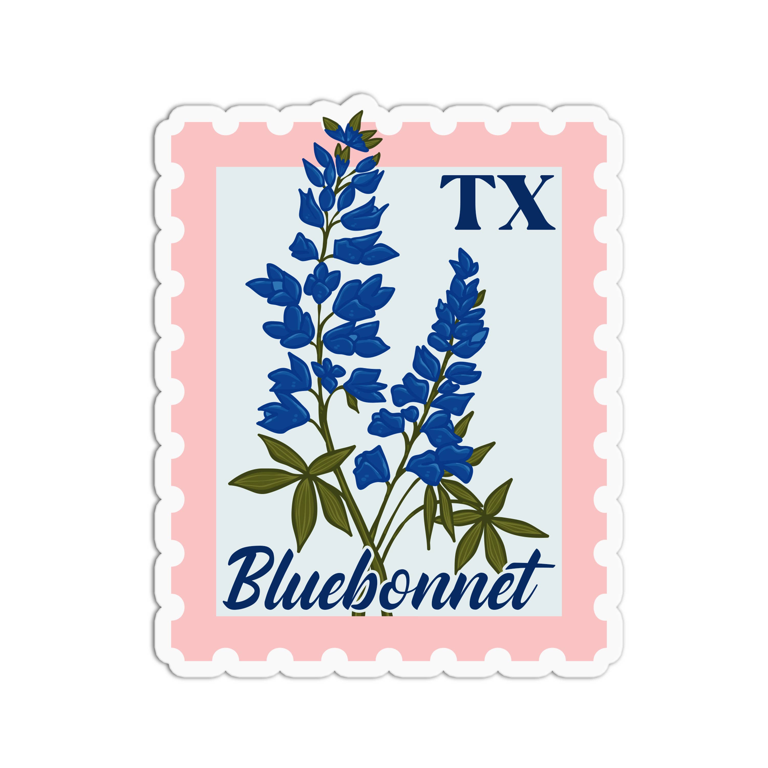 Girls Printing House - Wholesale Sticker - State Flower Bluebonnet Texas TX Vinyl Textured Stickers