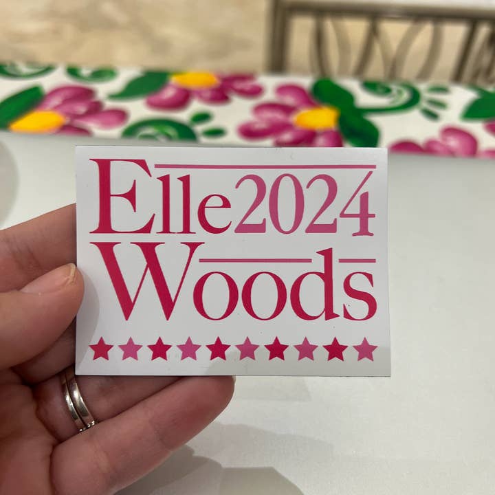 Stylin Brunette - Wholesale Drink Huggers & Koozies - Elle Woods For President Magnet for Stanley Cup & Yeti Cup