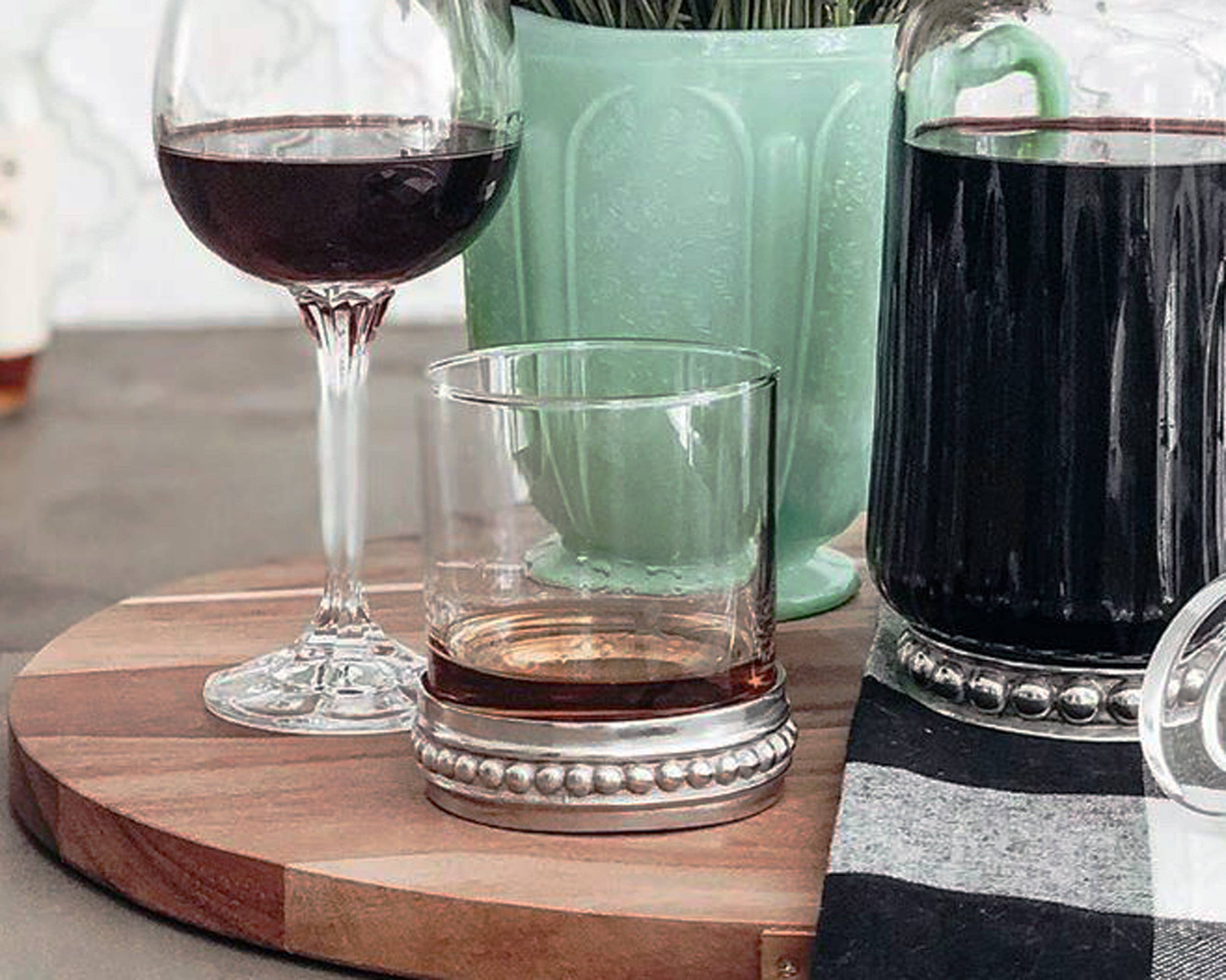 Vagabond House - Wholesale Cocktail/Liquor Glass - Medici Beading Double Old Fashion Bar Glass0