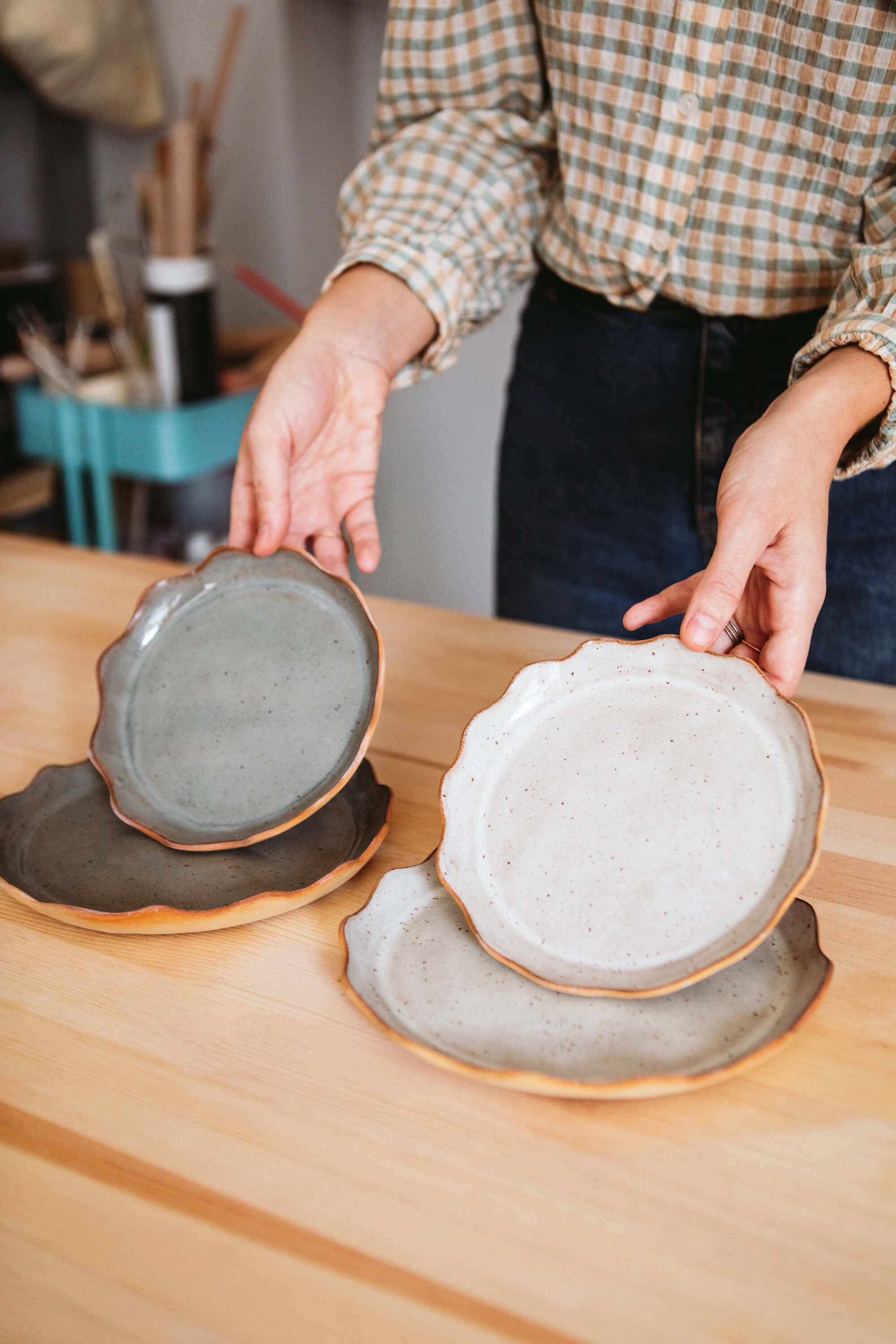 Ohyoko ceramics - Vente Plats - Assiettes en céramique artisanale avec bords ondulés6