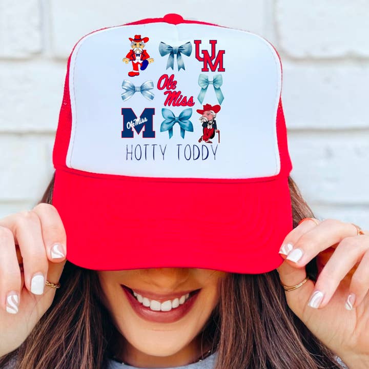Gia Gifts Boutique - Wholesale Trucker Hat - Women's - Ole Miss Coquette Trucker Hat Football