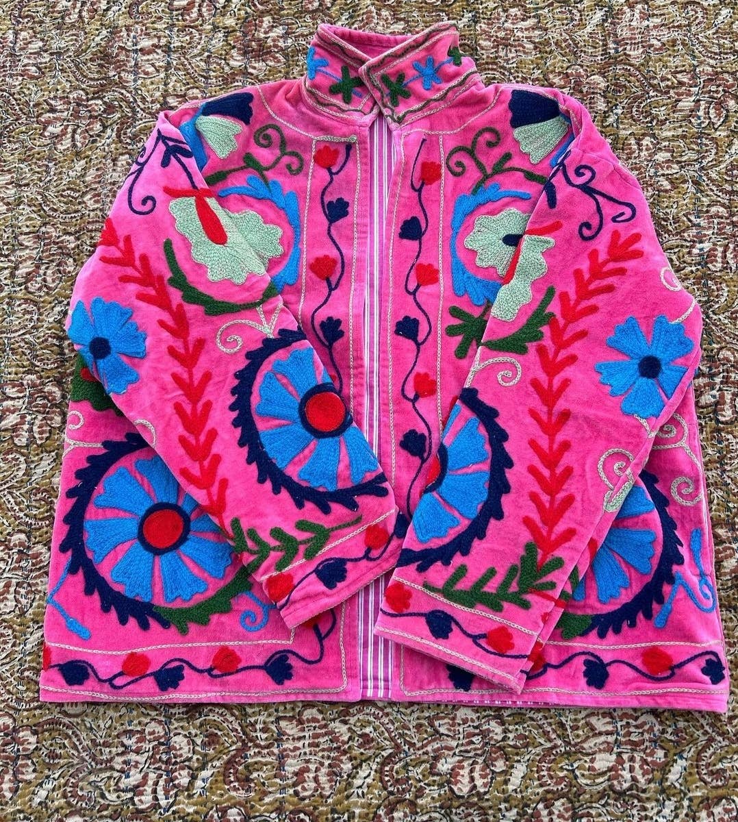 Bhawana Handicrafts - Wholesale Jacket – Women's - 5 Pcs Assorted New Velvet handmade suzani embroidery Jackets2