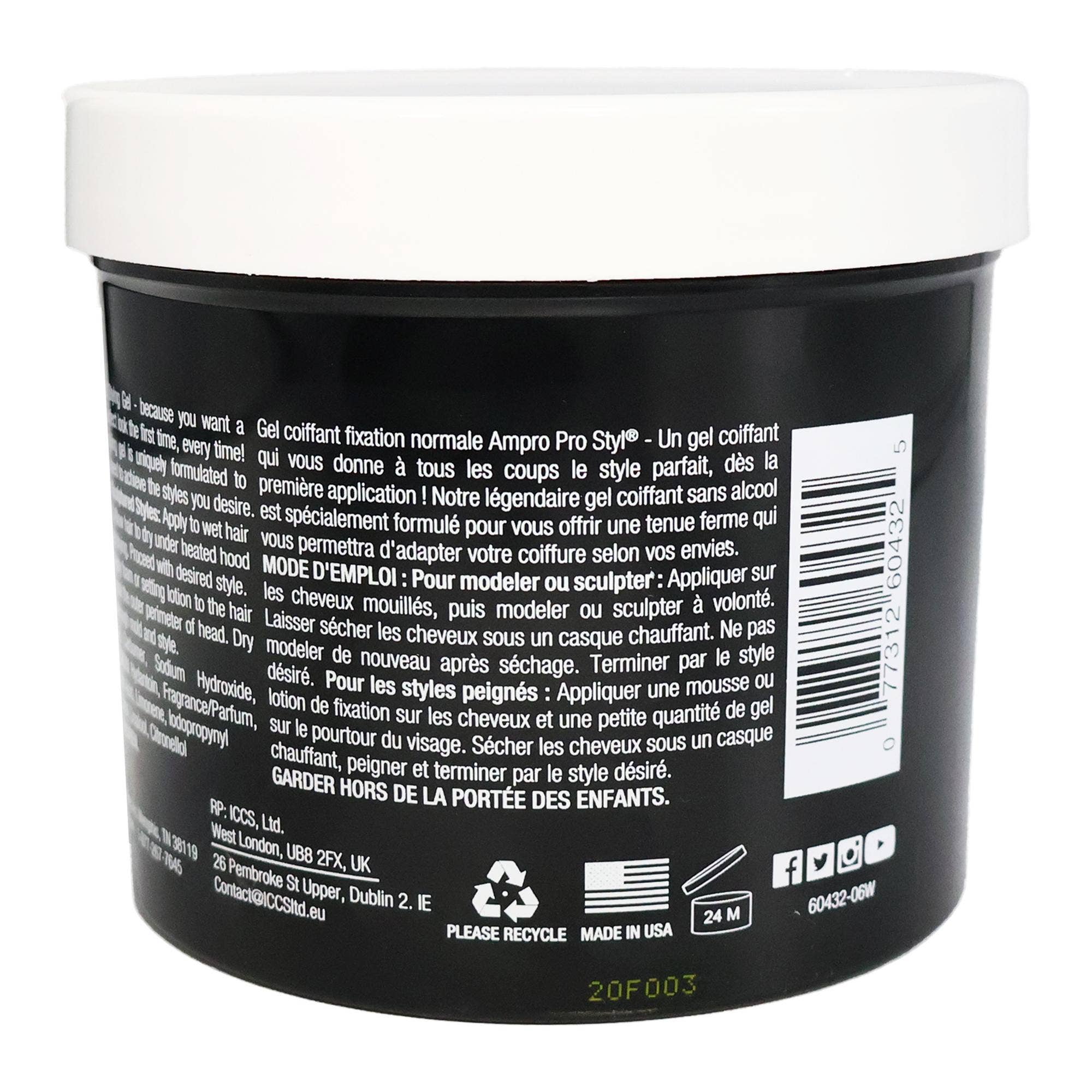 KT Supply - Wholesale Hair Styling Gel/Mousse - Ampro Pro Styl Regular Hold Protein Styling Gel, 32 Oz2