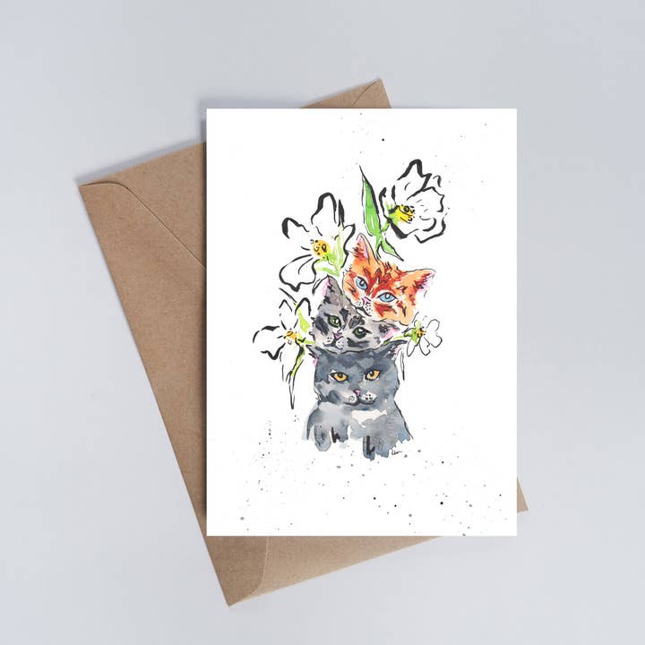 Congrats on the new kitty greeting card for wholesale by Meza Studios LLC